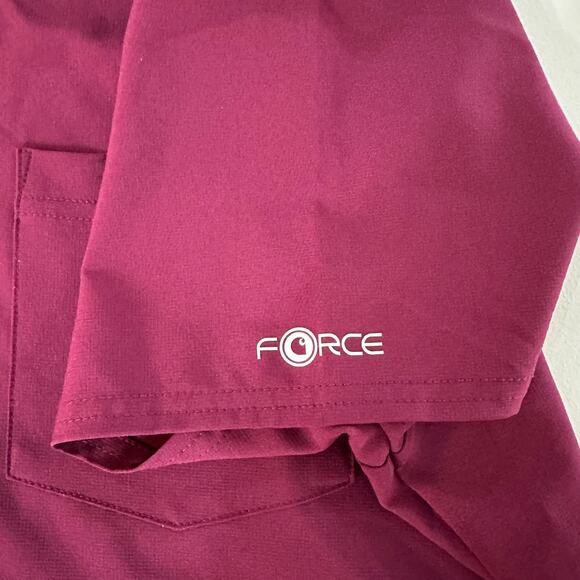 Carhartt Women’s Force Scrub Top Modern Fit V-Neck Burgundy Wine‎ Size L Pocket - Picture 4 of 8